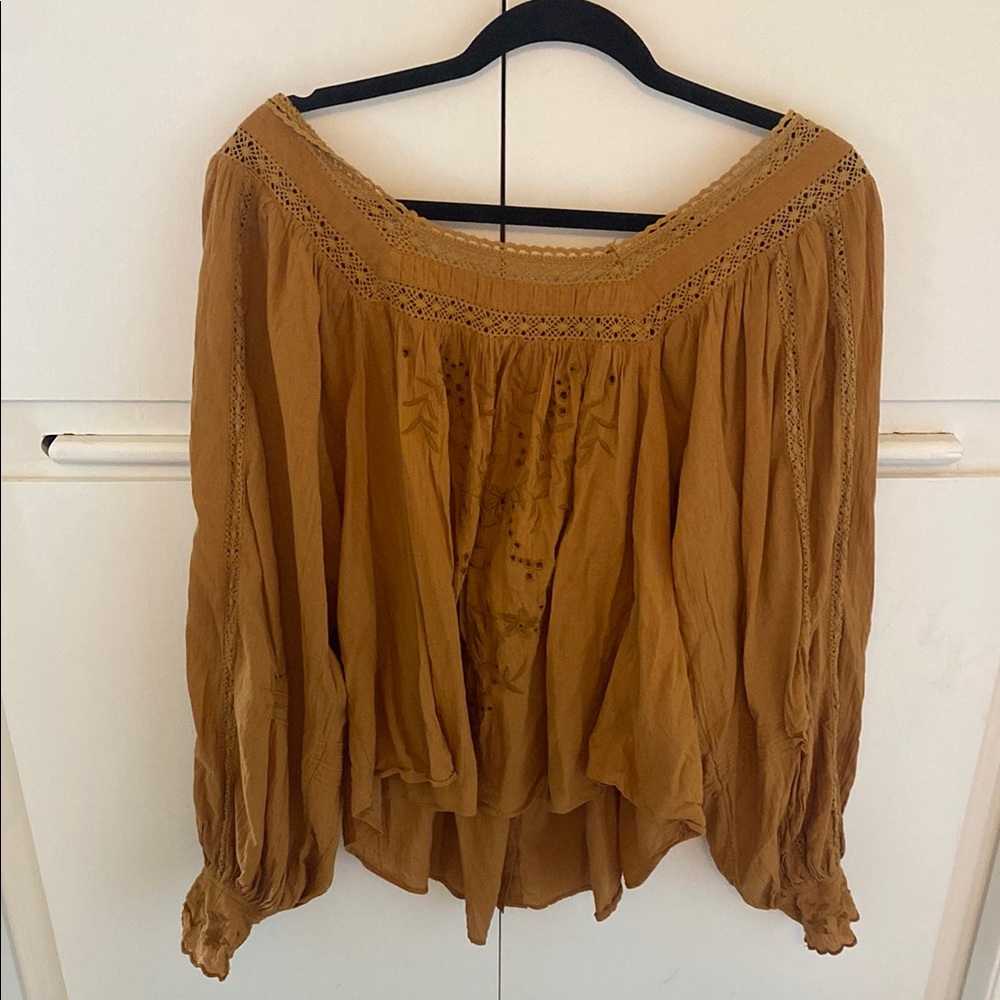 Free People Brown Blouse Top
